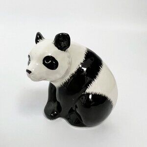VTG Panda Bear Glazed Glossy Ceramic Porcelain Figurine